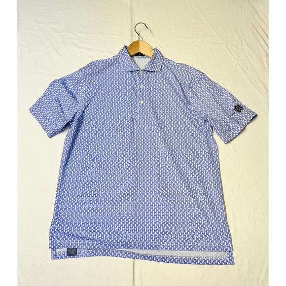 Ralph Lauren RLX golf polo shirt Mens size M Turtleson all over print lot of 2 - Picture 4 of 13